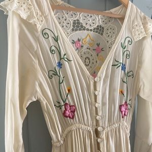 Fillyboo gorgeous embroidered long dress. Boho, maternity, wedding.